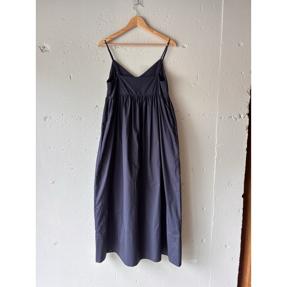 Jenni Kayne Cove Midi Dress S Navy Cotton Poplin Spaghetti Straps Minimalist - Picture 7 of 11